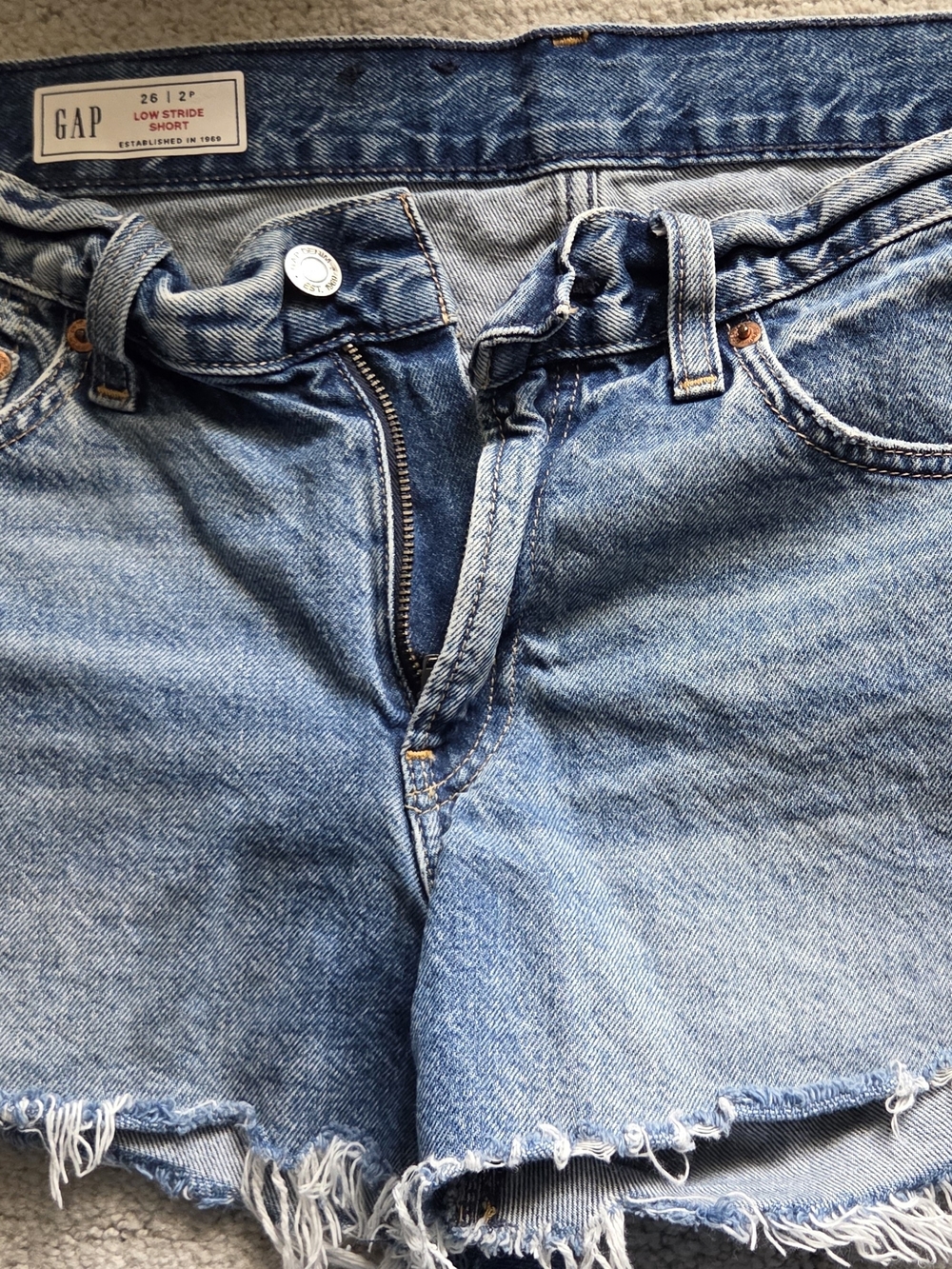 GAP Blue Distressed Denim Cutoff Shorts